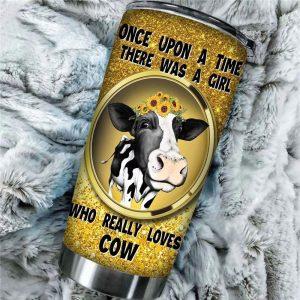 Once Upon A Time There Was A Girl Who Loves Cows Vacuum Tumbler Mug 1 2 1