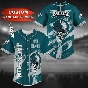 Philadelphia Eagles NFL Custom Name Baseball Jersey Shirt Philadelphia Eagles NFL Custom Name Baseball Jersey Shirt
