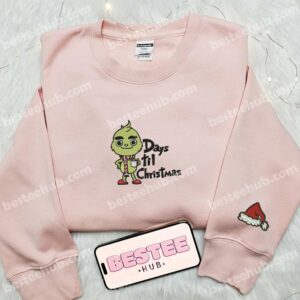 Baby Grinch Days Til Christmas Embroidered Shirt, Christmas Embroidered Hoodie, Best Christmas Gift Ideas 3 Baby Grinch Days Til Christmas Embroidered Shirt Christmas Embroidered Hoodie Best Christmas Gift Ideas 4