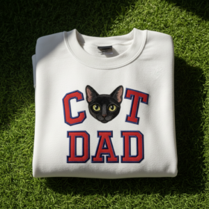Cat Dad Embroidered Shirt