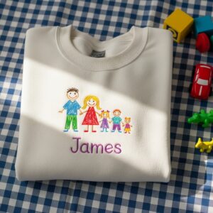 Custom Kid Drawing Embroidered Shirt